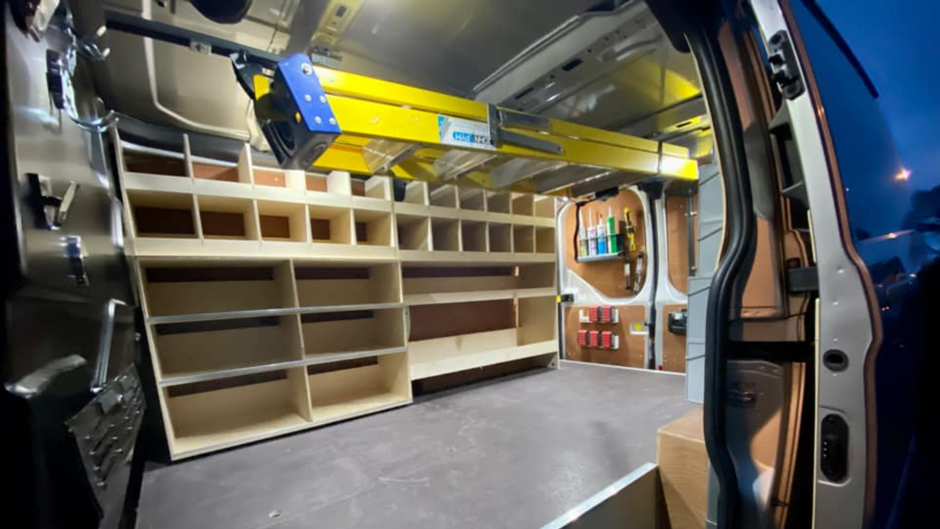 JET Rack with ladder in Ford Transit Custom